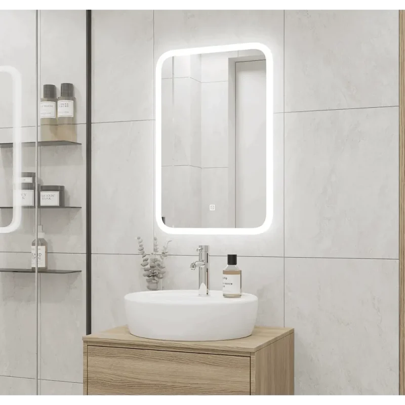 Зеркало для ванной Light Led с подсветкой 50x60 см цвет белый