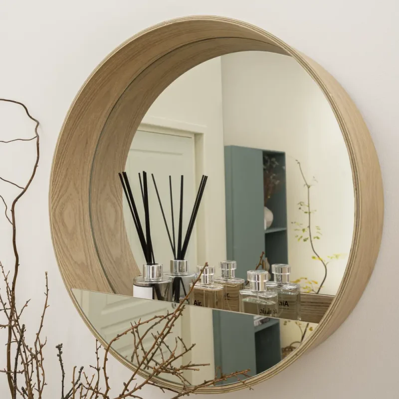 Зеркало декоративное "INSPIRE Nordik Tableto Oak" круглое D56